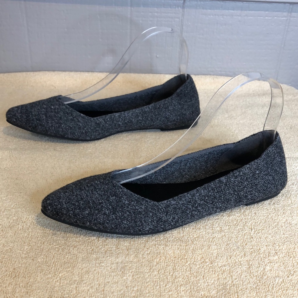 Mia Izzy Flannel Flyknit Pointed Toe Charcoal Gray Women's 9M Ballet Flats Shoe - Picture 3 of 9